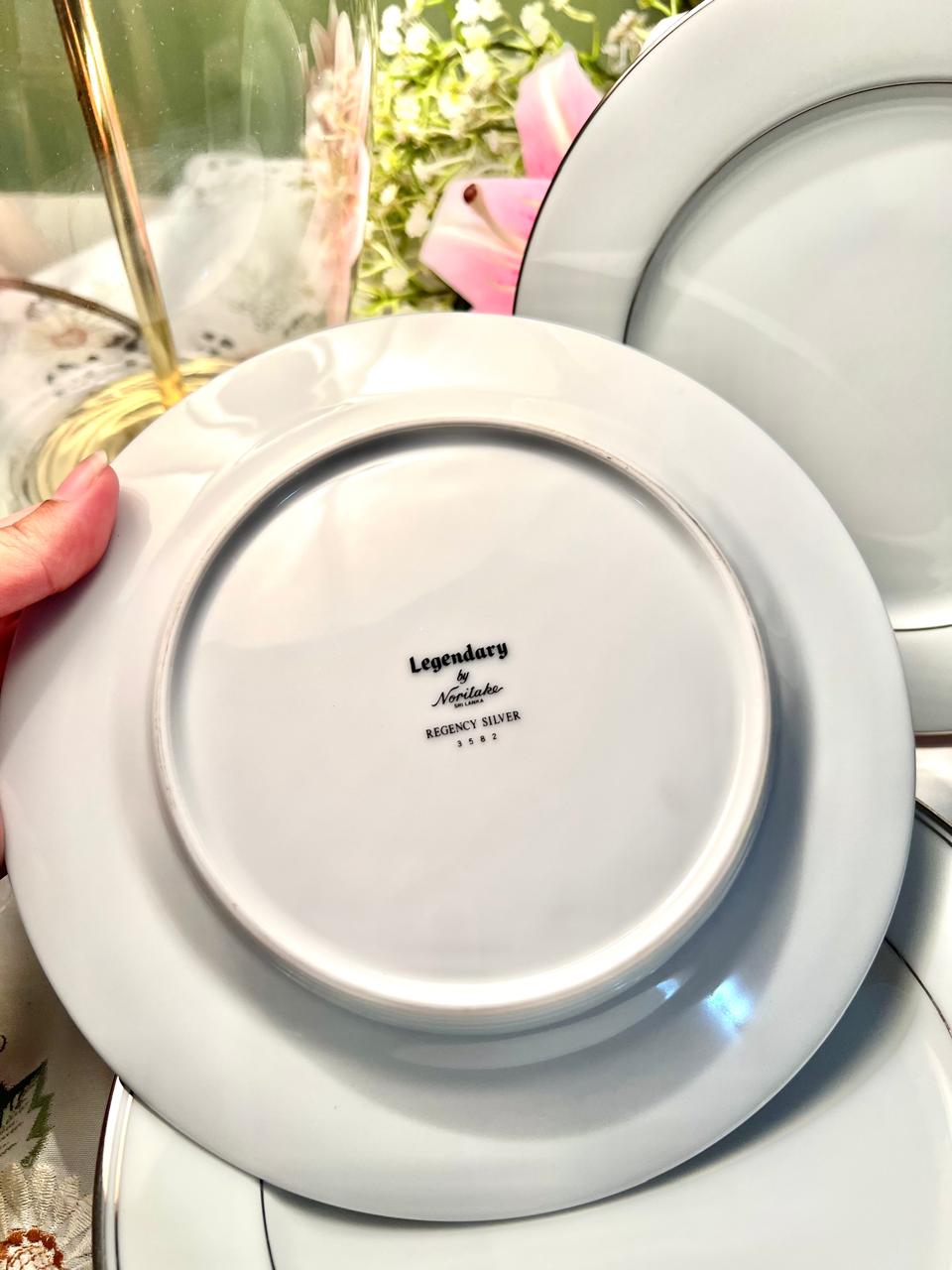 Legendary by Noritake Regency Silver 8in Plates – 6 Piece Set