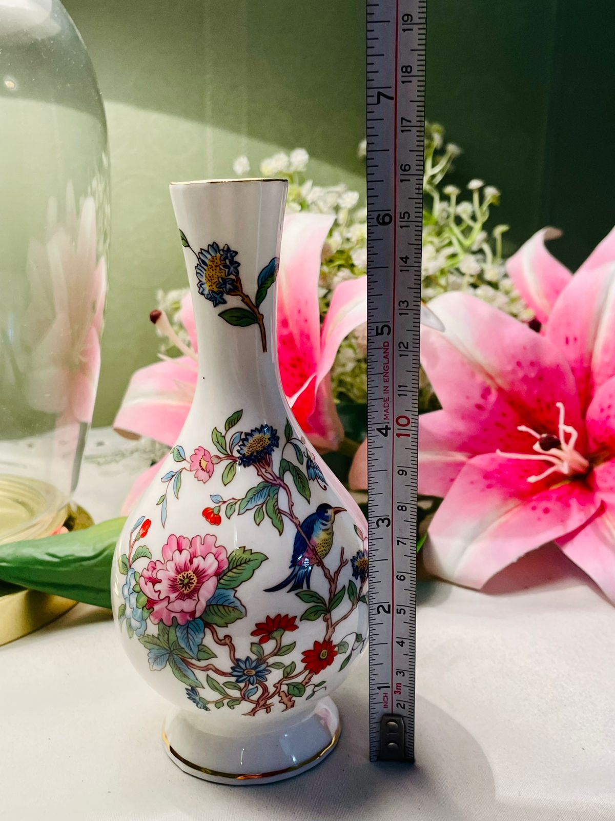 Aynsley Pembroke Bone China Floral Bud Vase – 6in