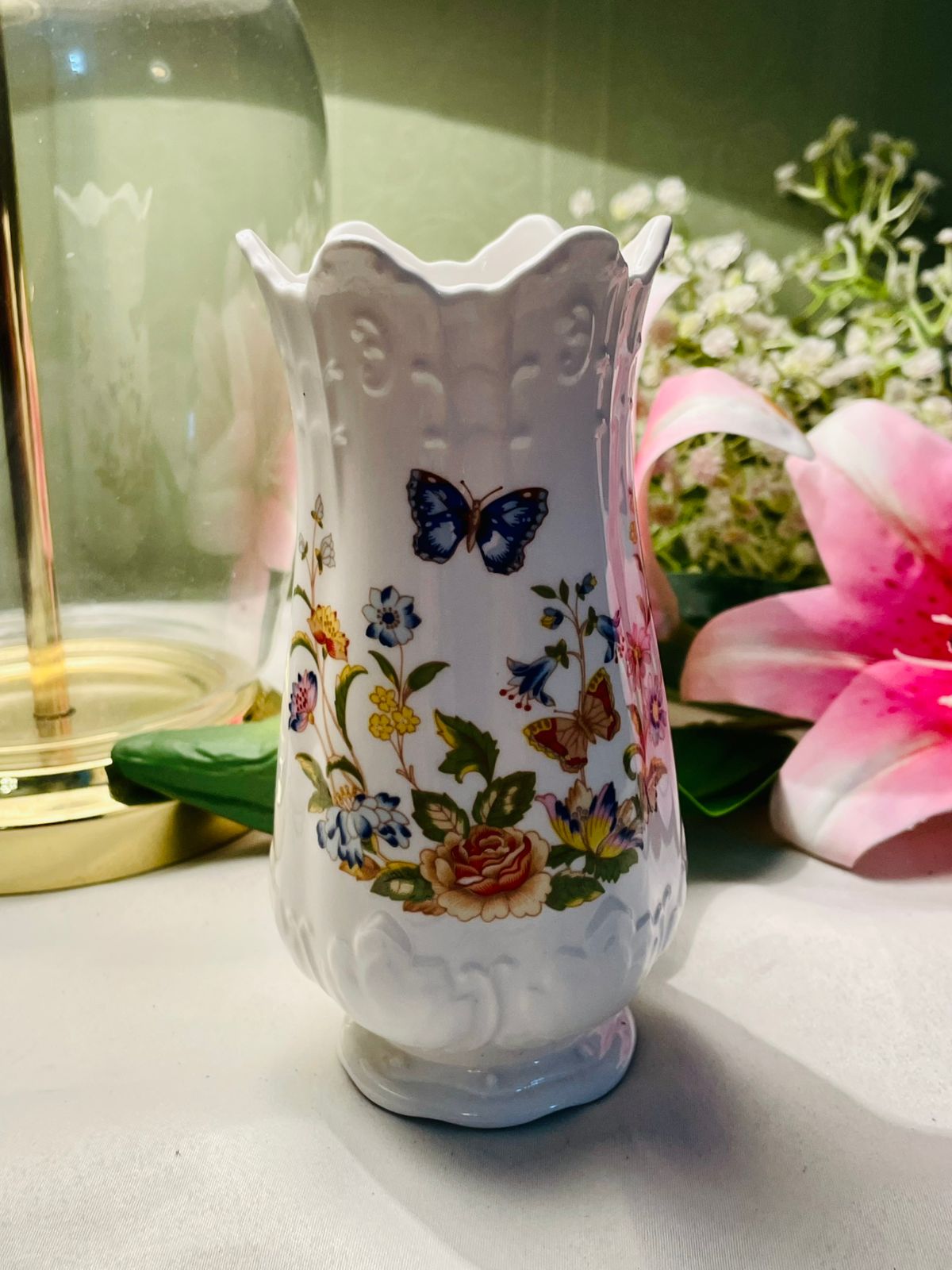Aynsley Cottage Garden Bone China Floral Vase – 6.25in