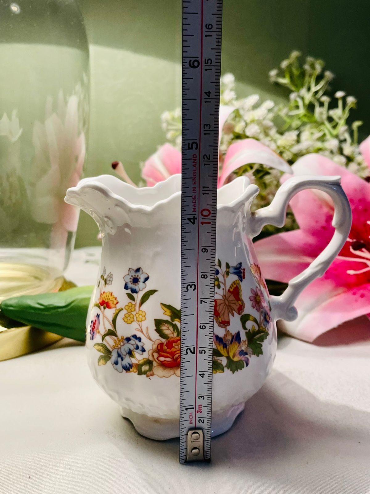 Aynsley Cottage Garden Bone China Floral Jug – 4.25in