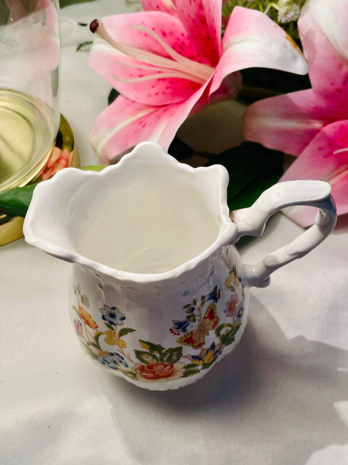 Aynsley Cottage Garden Bone China Floral Jug – 4.25in