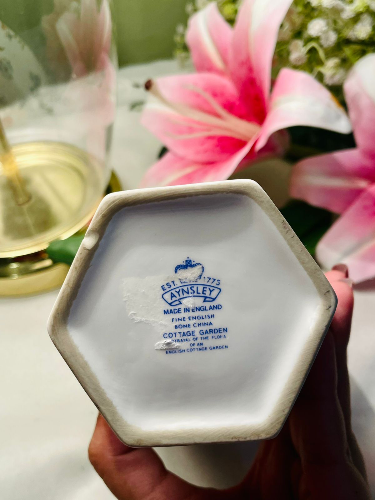 Aynsley Cottage Garden Bone China Floral Vase – 7in