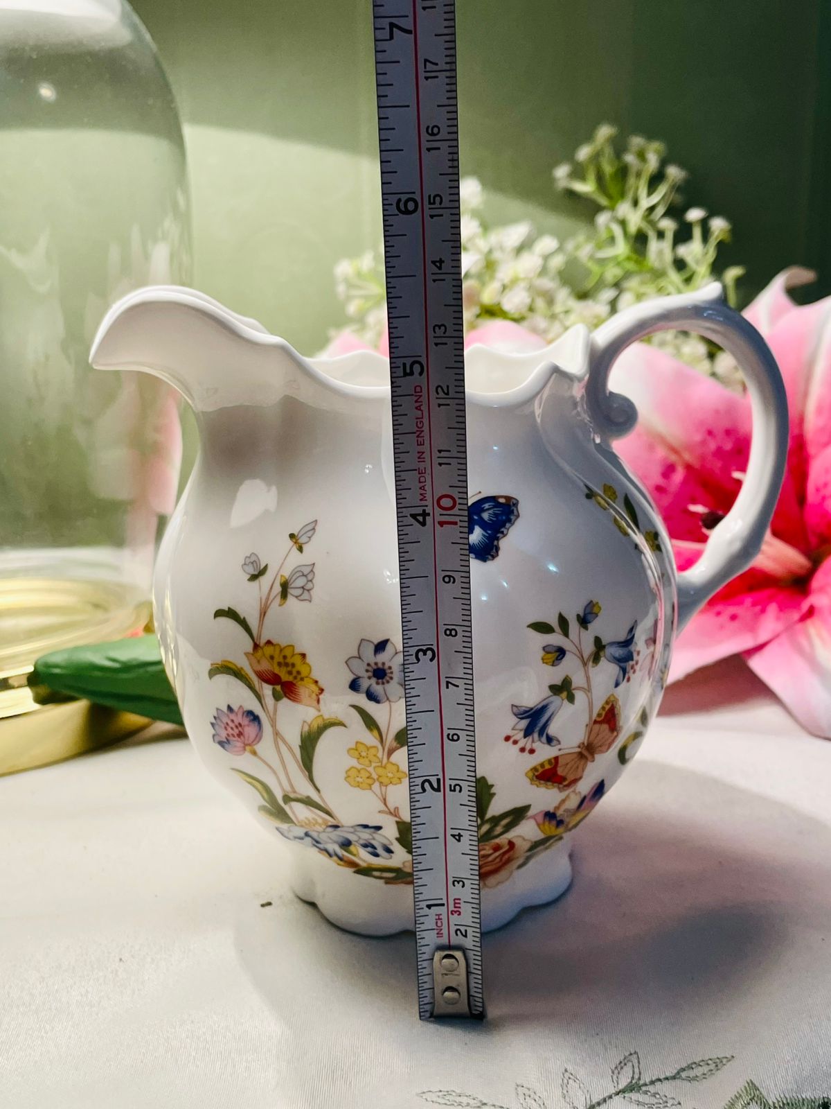 Aynsley Cottage Garden Bone China Floral Jug – 5in