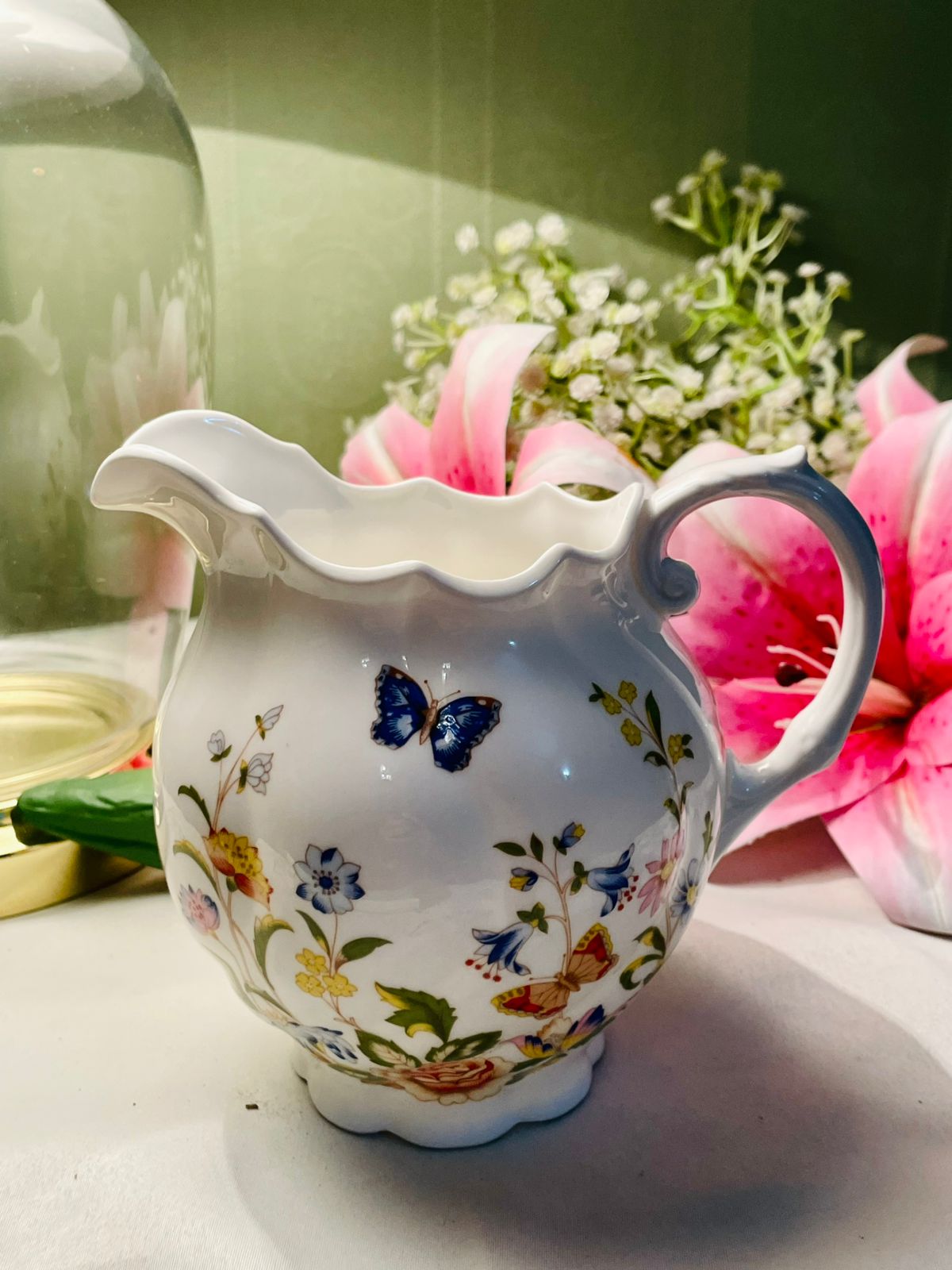 Aynsley Cottage Garden Bone China Floral Jug – 5in
