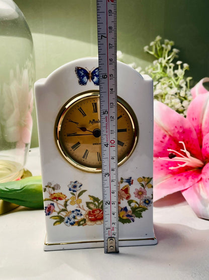 Aynsley Cottage Garden Bone China Mantel Clock – 6.25in