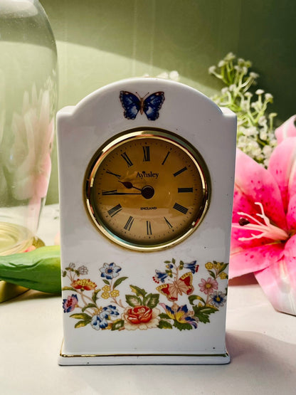 Aynsley Cottage Garden Bone China Mantel Clock – 6.25in