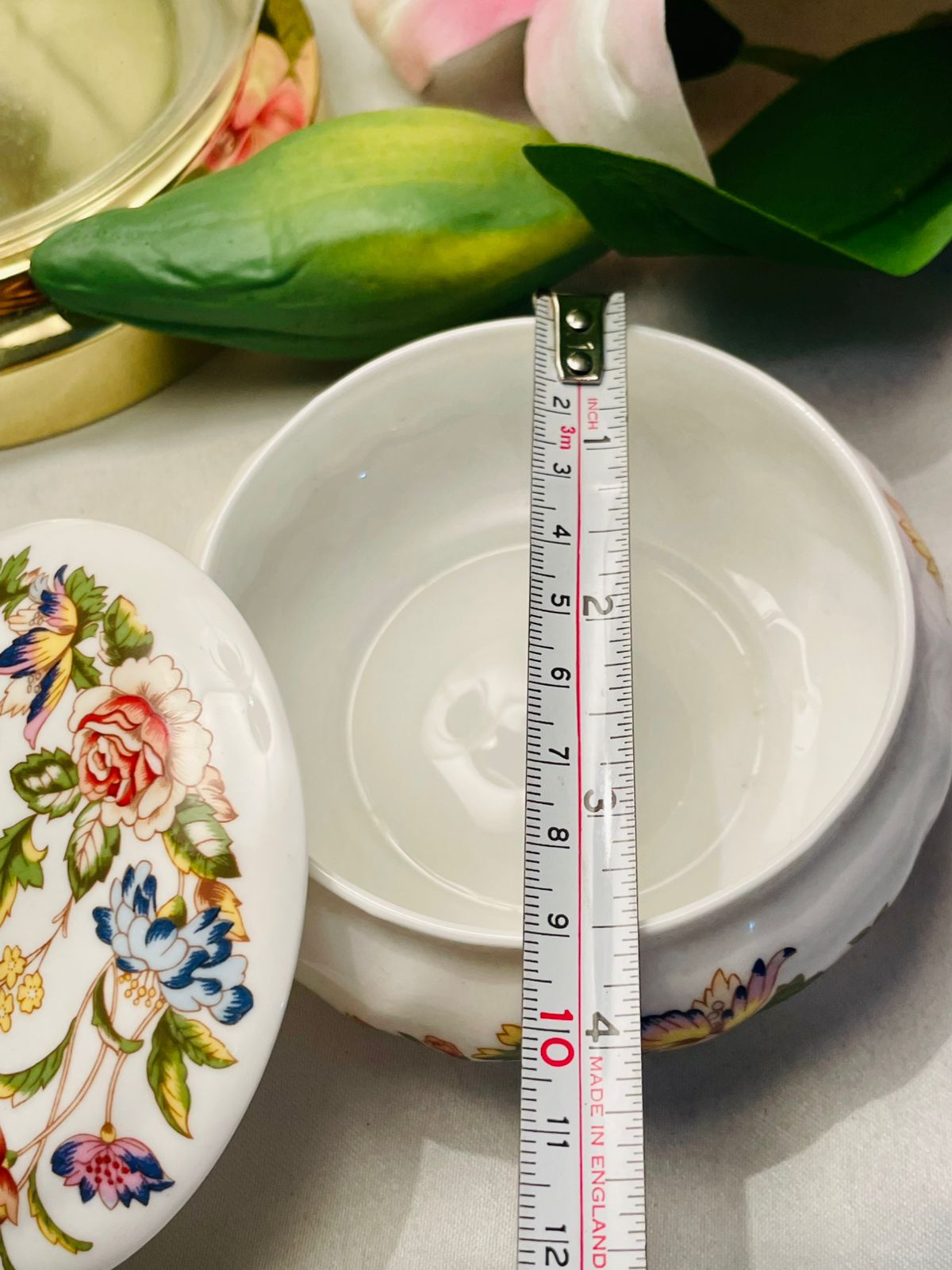 Aynsley Cottage Garden Bone China Trinket Box – 4in