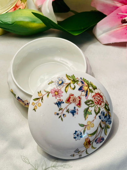 Aynsley Cottage Garden Bone China Trinket Box – 4in