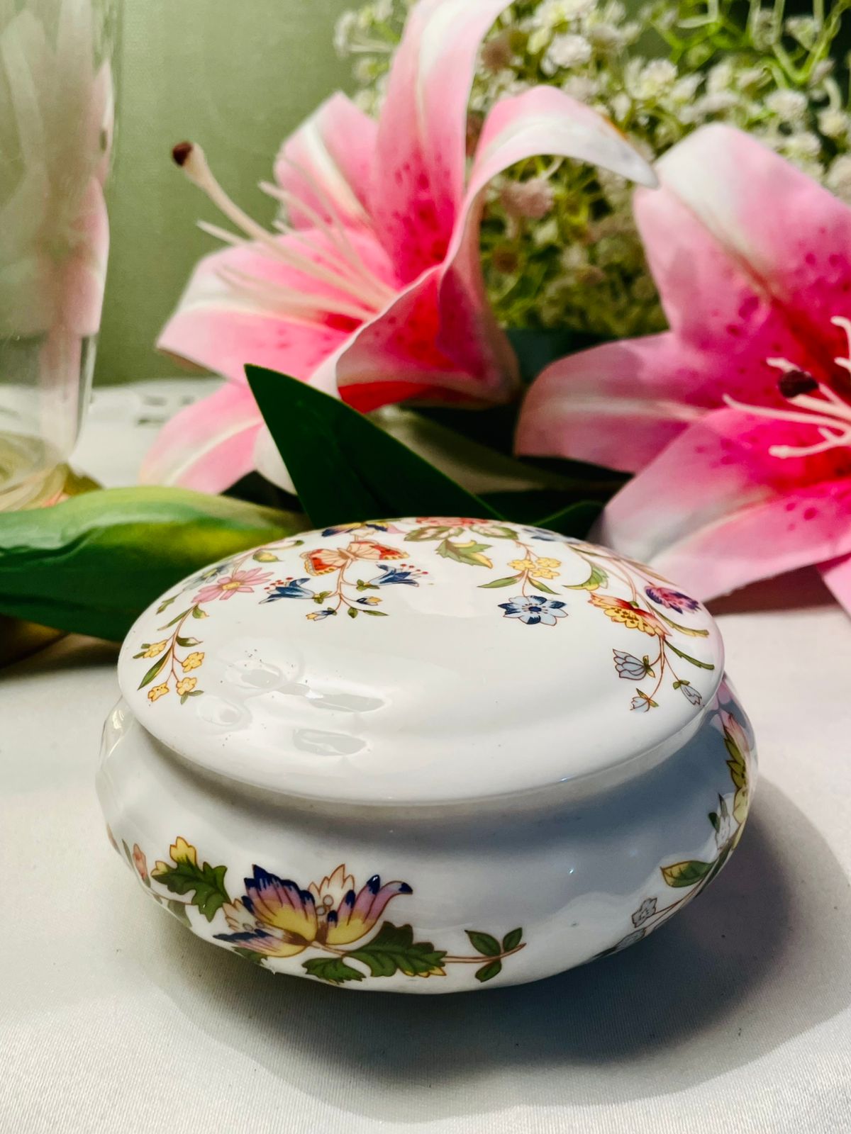 Aynsley Cottage Garden Bone China Trinket Box – 4in