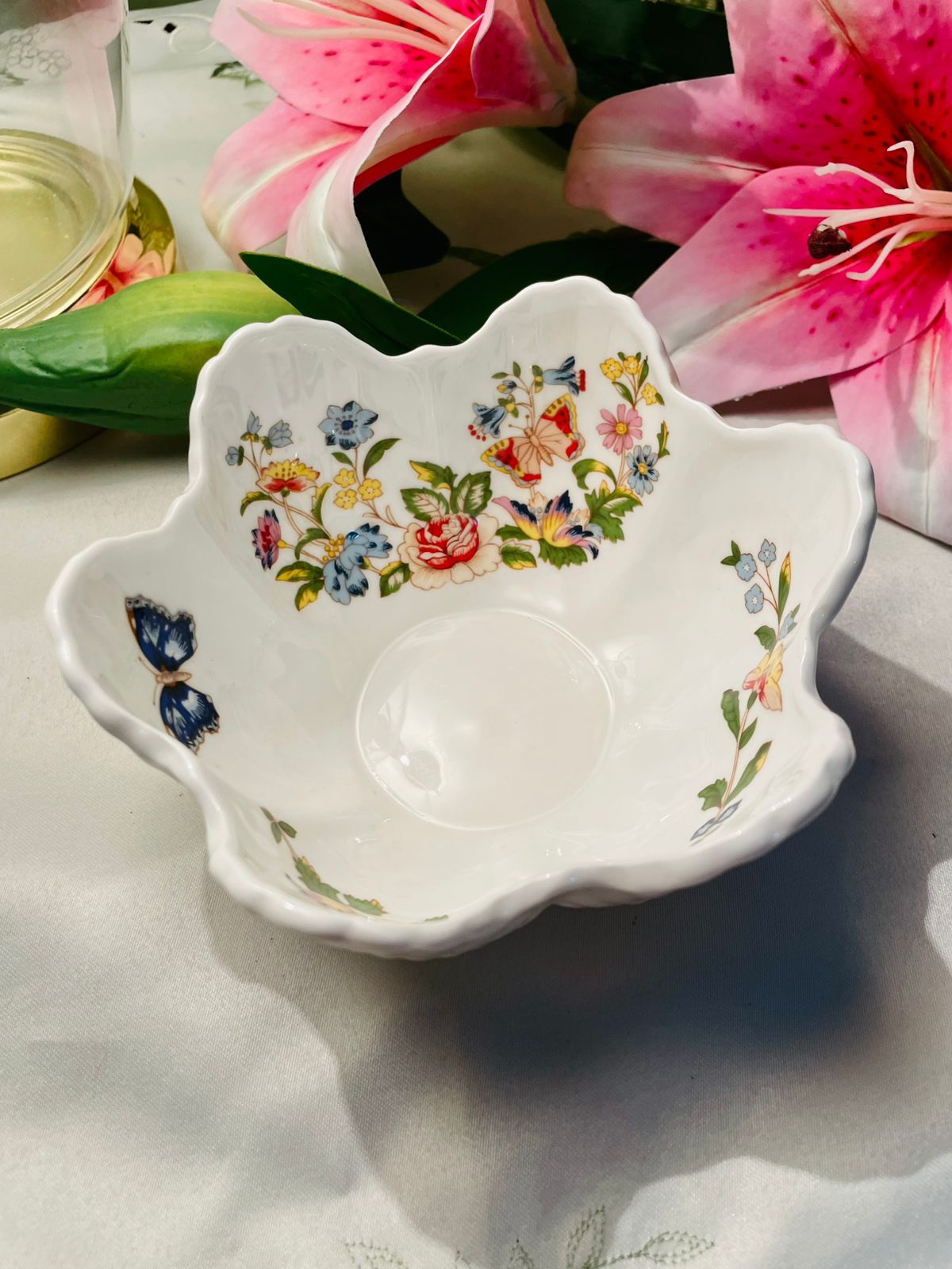 Aynsley Cottage Garden Bone China Floral Bowl – 5in