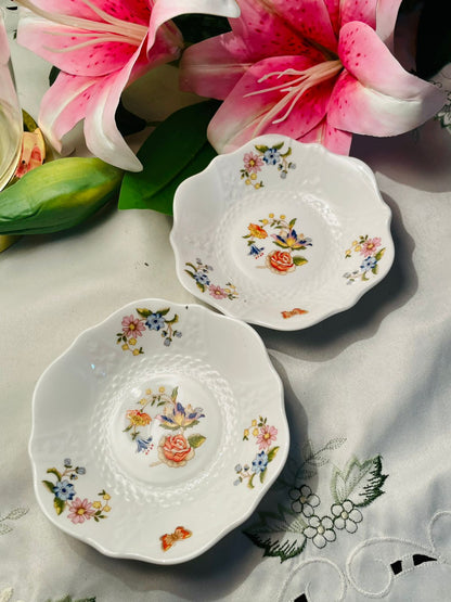 Aynsley Cottage Garden Bone China Floral Bowls – 2 Piece Set