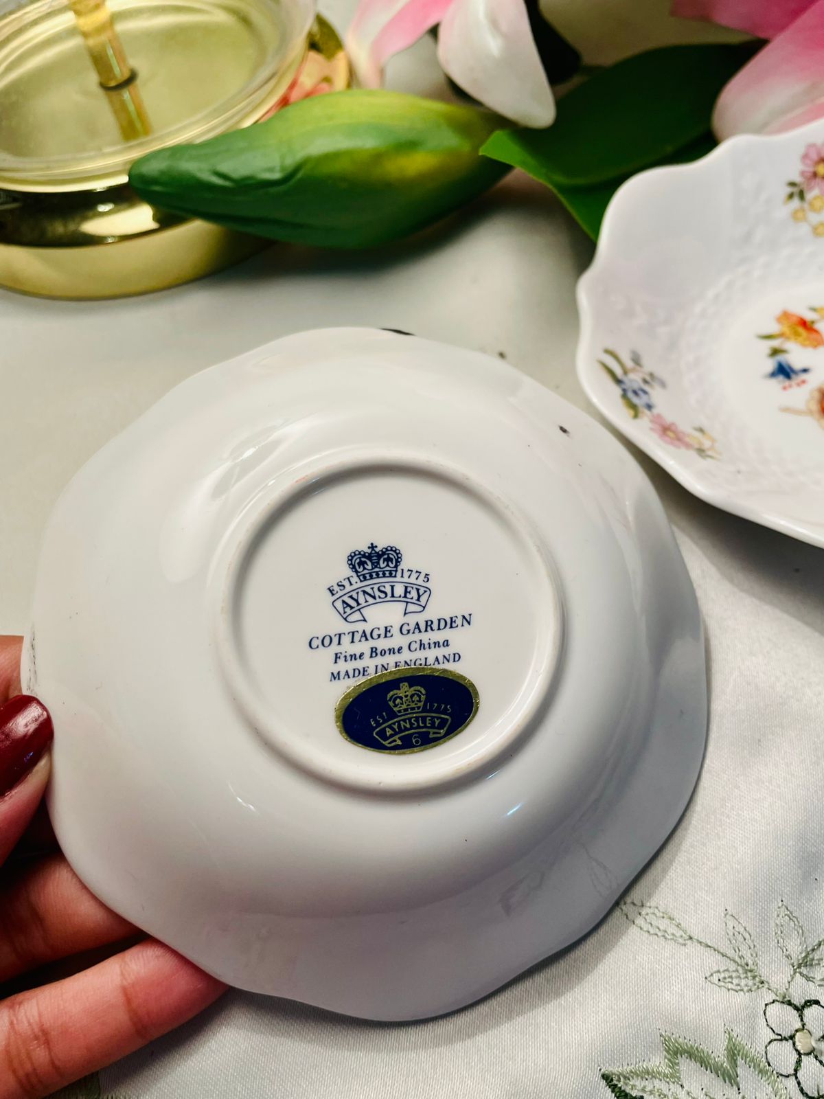 Aynsley Cottage Garden Bone China Floral Bowls – 2 Piece Set