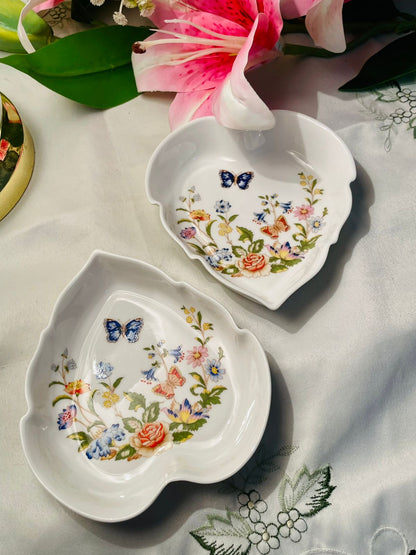 Aynsley Cottage Garden Bone China Heart Dishes – 2 Piece Set