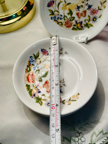 Aynsley Cottage Garden Bone China Bowls / Deep small plates – 5  Piece Set
