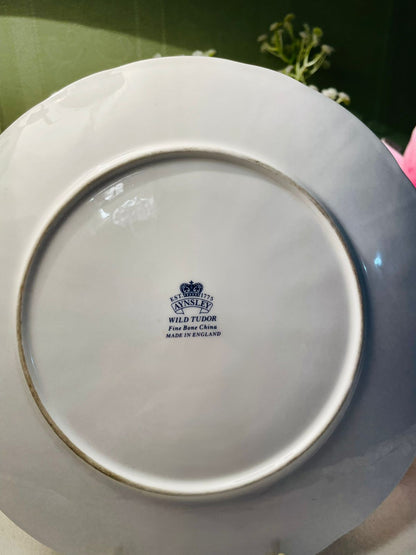 Aynsley Wild Tudor Fine Bone China Floral Plate – 8in