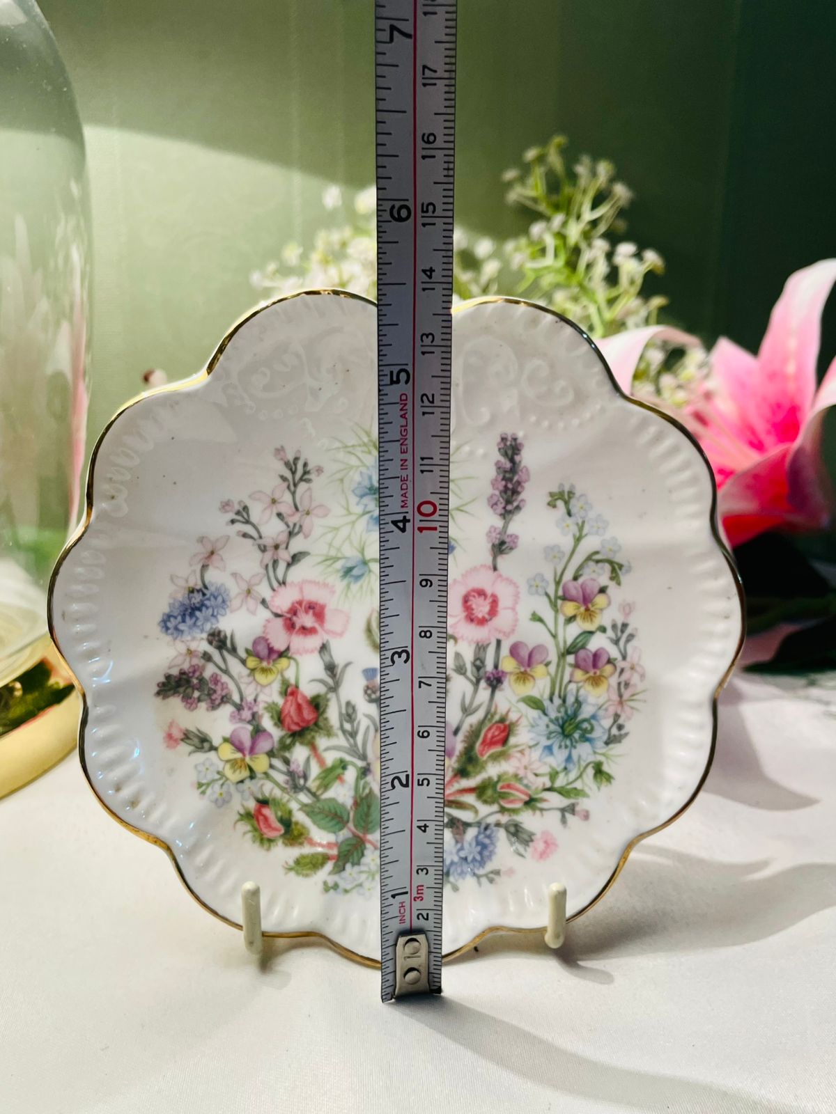 Aynsley Wild Tudor Bone China Floral Plate – 5.5in