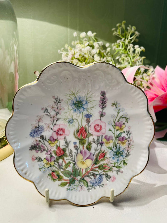 Aynsley Wild Tudor Bone China Floral Plate – 5.5in