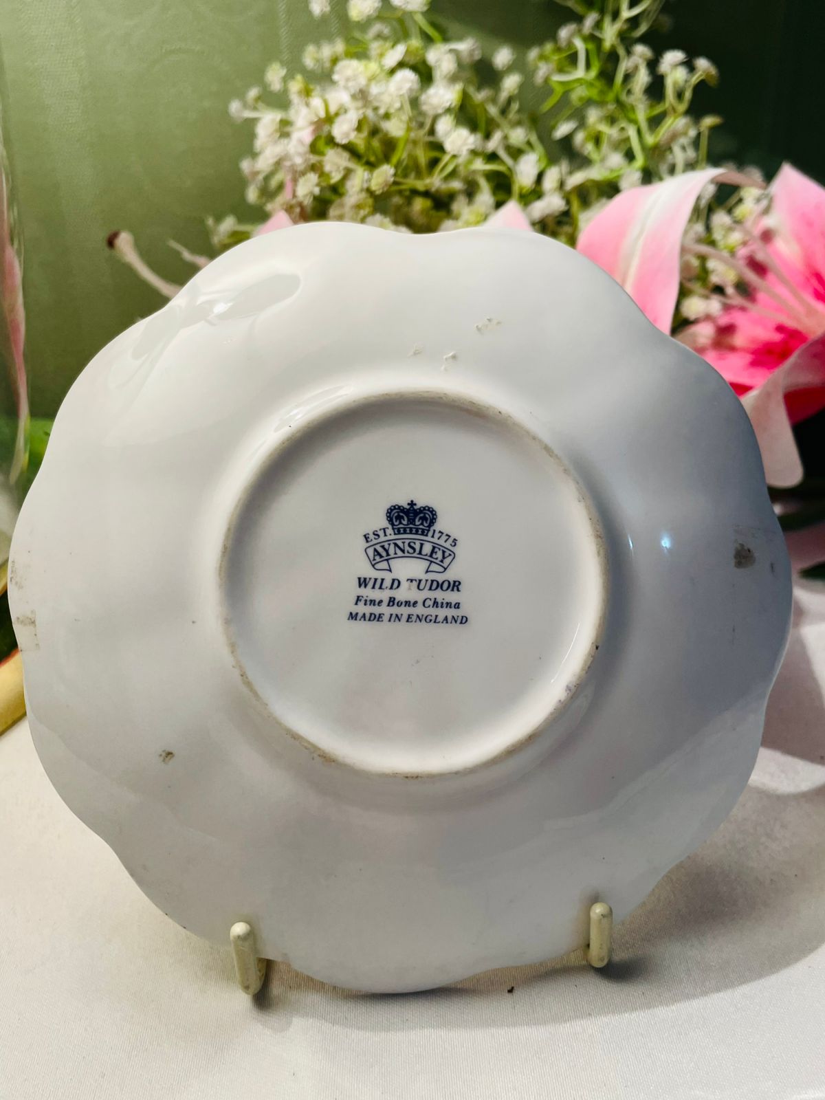 Aynsley Wild Tudor Bone China Floral Plate – 5.5in