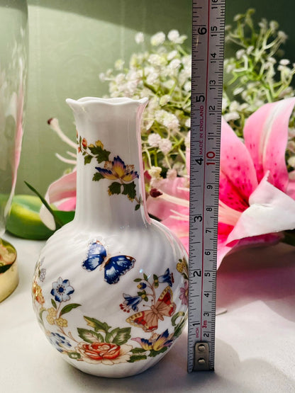 Aynsley Cottage Garden Floral Butterfly Vase