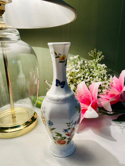 Aynsley Cottage Garden Bone China Butterfly & Floral Vase 9 in