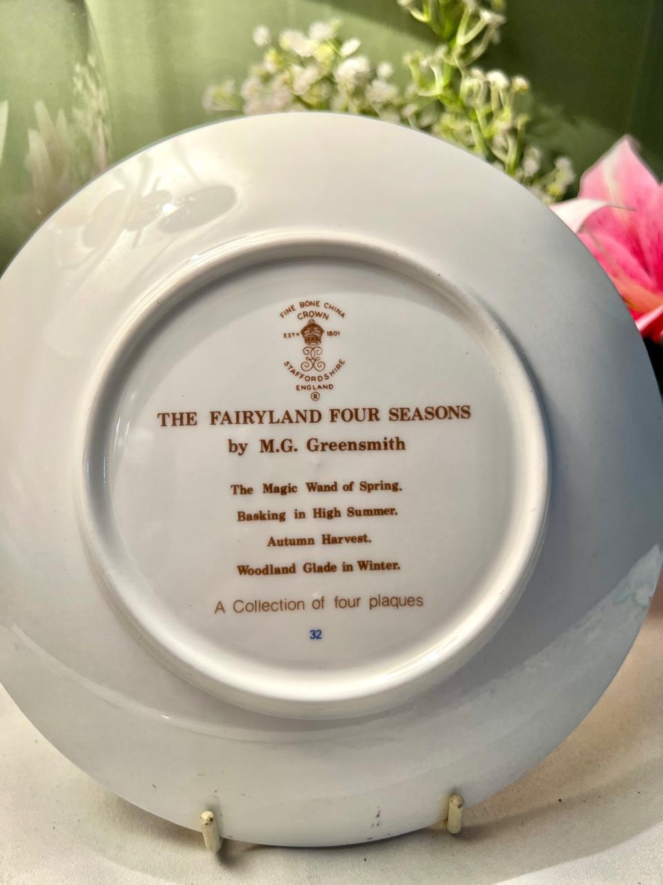 Crown Staffordshire Fairyland Four Seasons Plate 19cm