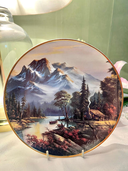 Franklin Mint Mountain Retreat Porcelain Wall Plate 20cm