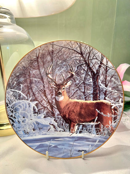Franklin Mint Winter Whitetail Decorative Plate 20cm
