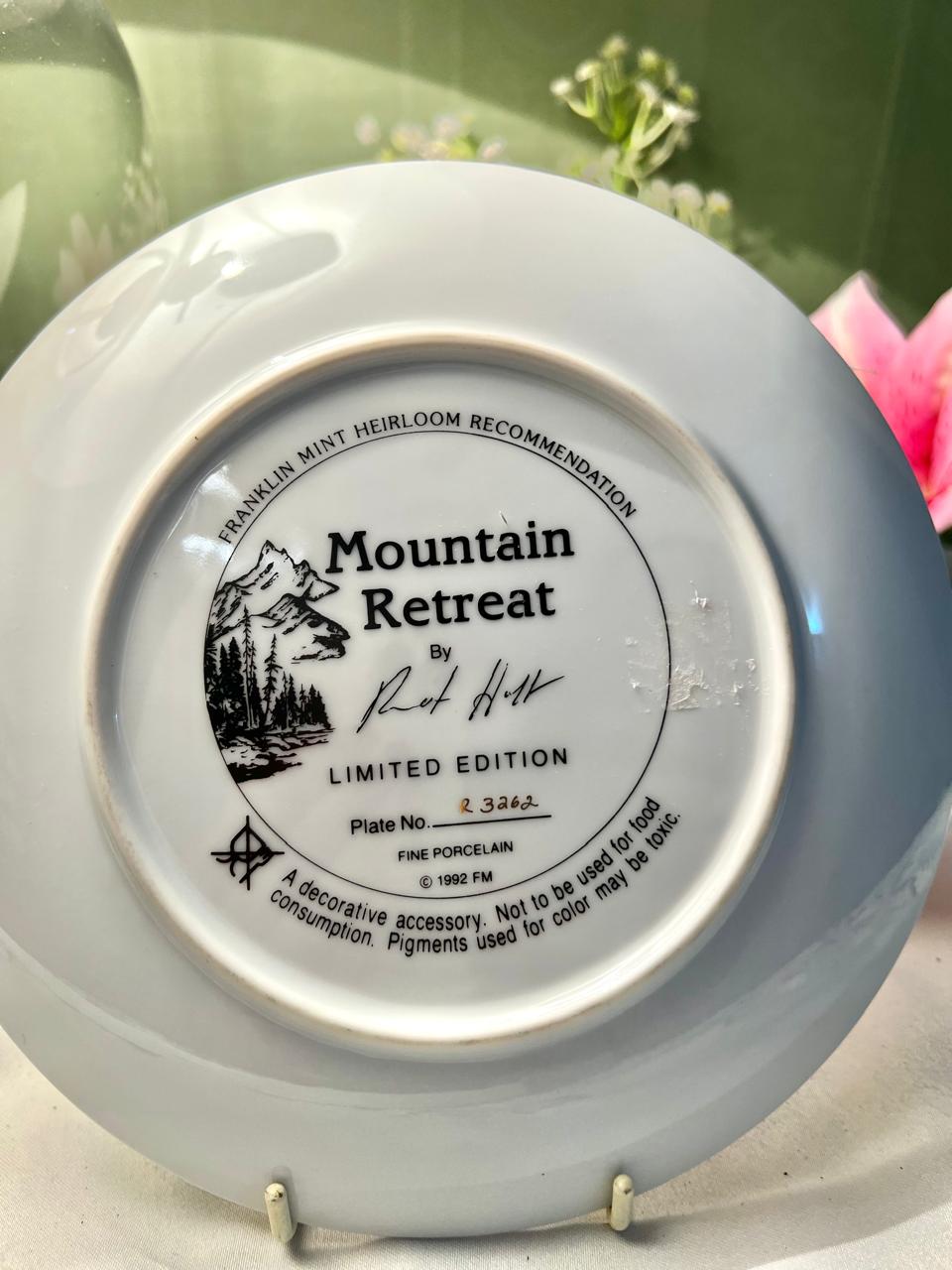 Franklin Mint Mountain Retreat Porcelain Wall Plate 20cm