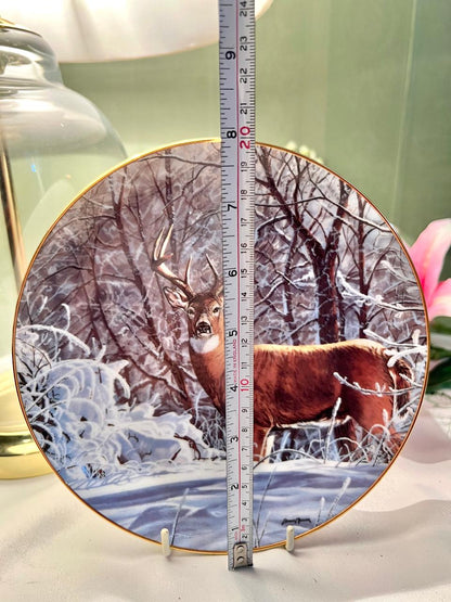Franklin Mint Winter Whitetail Decorative Plate 20cm