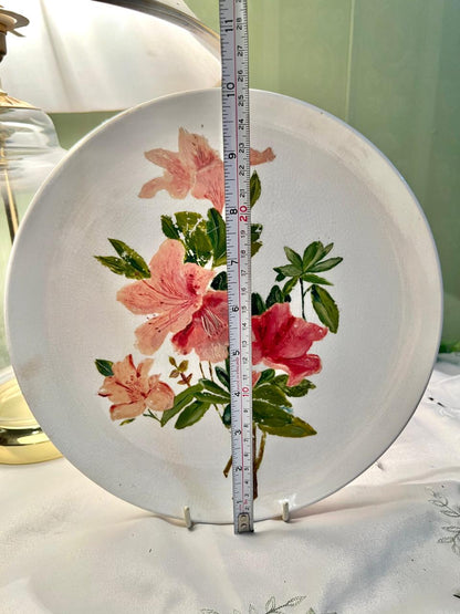 Pink Floral Hand painted Decorative Wall Plate 25cm