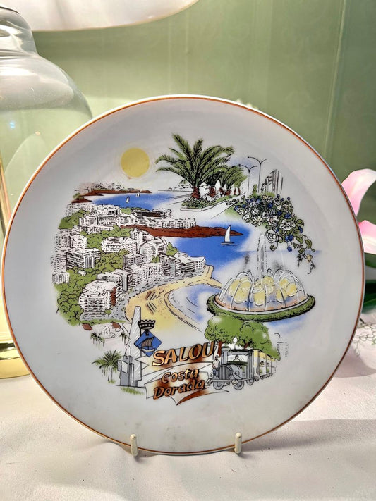 Coastal City Scene Decorative Wall Plate 20cm