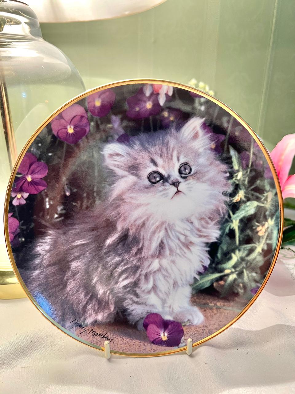 Franklin Mint Purrfection Nancy Matthews Porcelain Plate 20cm