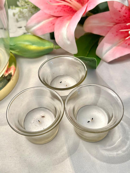 Vintage Clear Crystal Candle Holders Set of 3