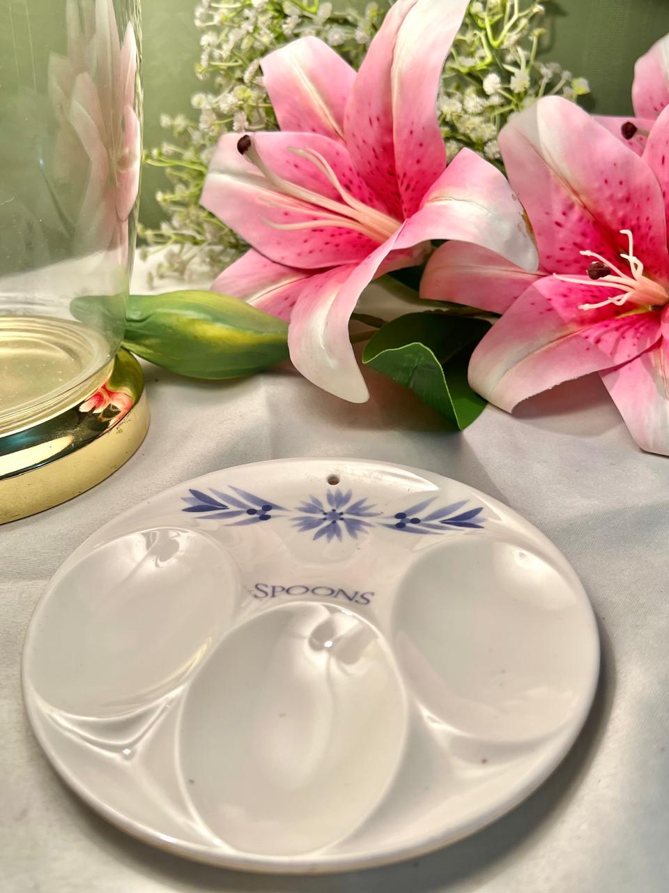 Blue Floral Melamine Spoon Rest 15cm