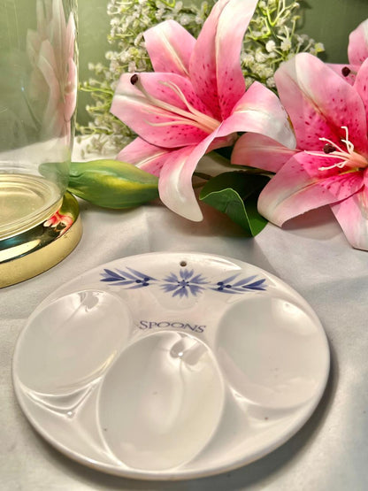 Blue Floral Melamine Spoon Rest 15cm