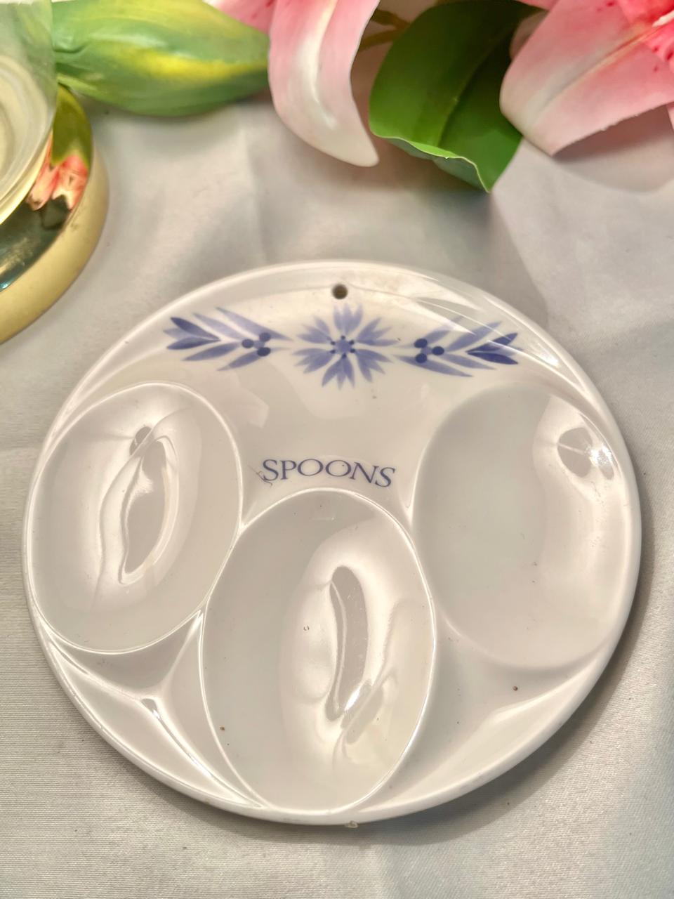Blue Floral Melamine Spoon Rest 15cm