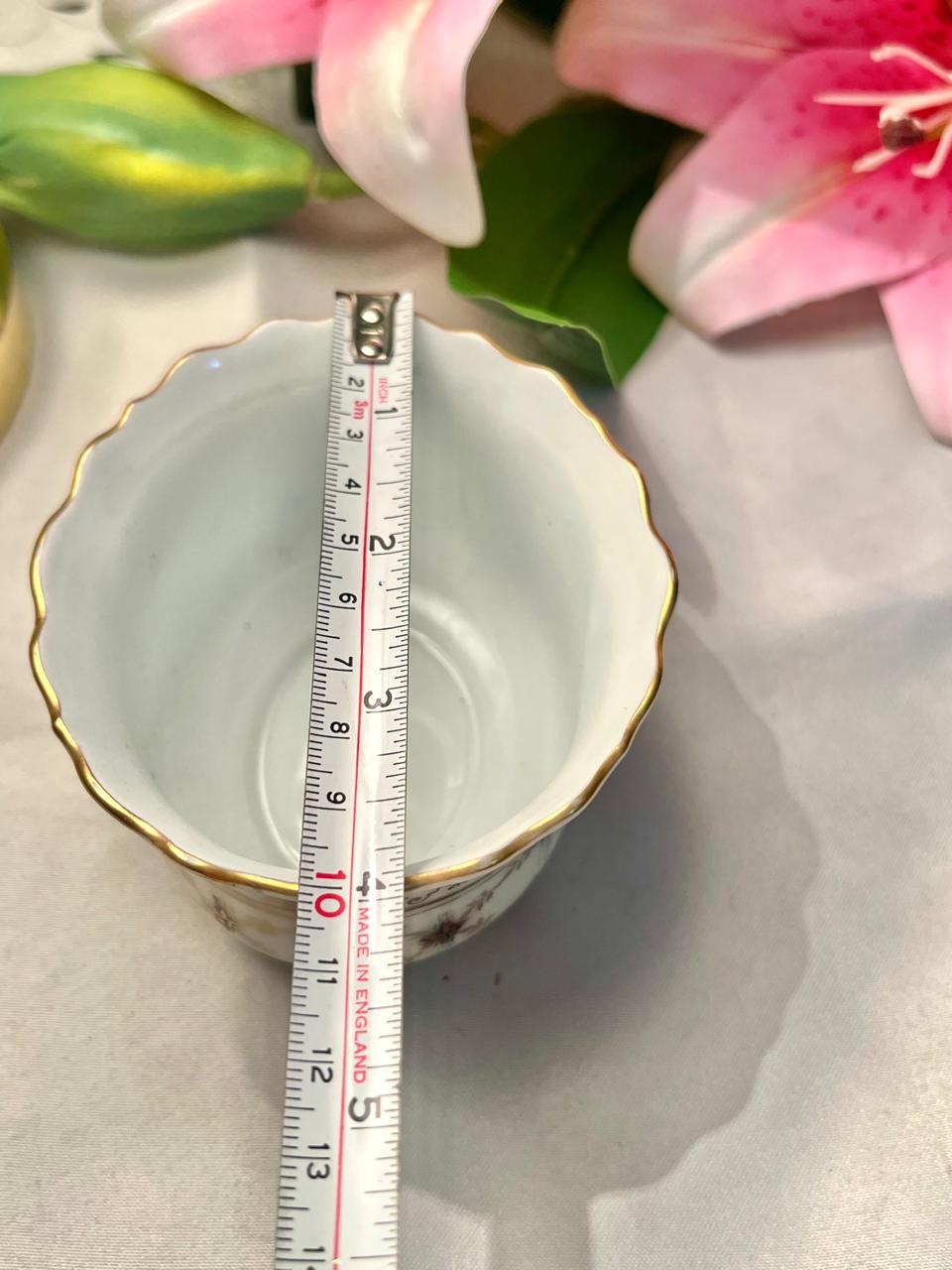 Vintage Floral Sugar Bowl Pink Roses Gold Trim