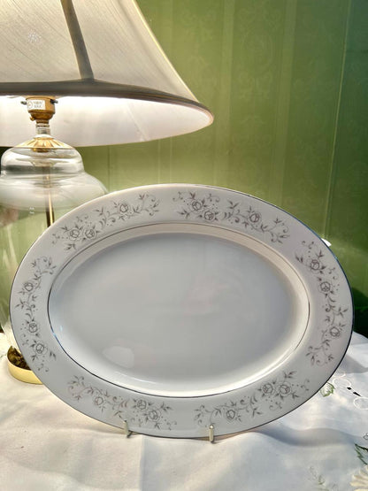 Platinum Rose Japan Fine China Floral Serving Platter 30cm