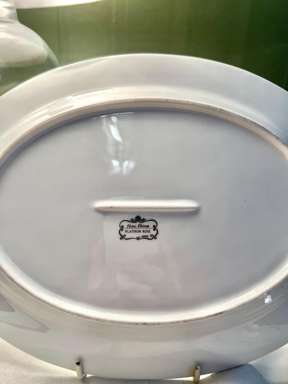 Platinum Rose Japan Fine China Floral Serving Platter 30cm