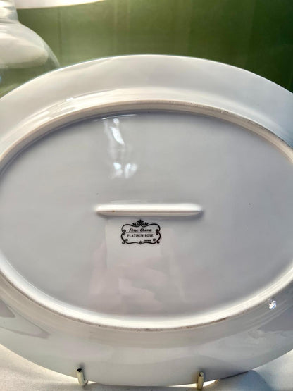 Platinum Rose Japan Fine China Floral Serving Platter 30cm