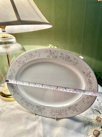 Platinum Rose Japan Fine China Floral Serving Platter 30cm
