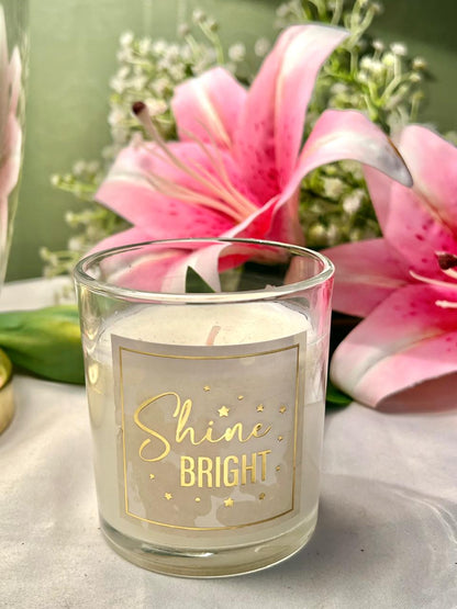 Vintage Shine Bright Crystal Candle Gold