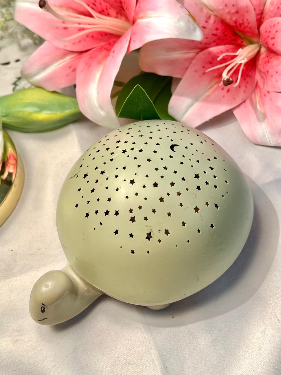Vintage Turtle Star & Moon Battery Operated Lamp Beige