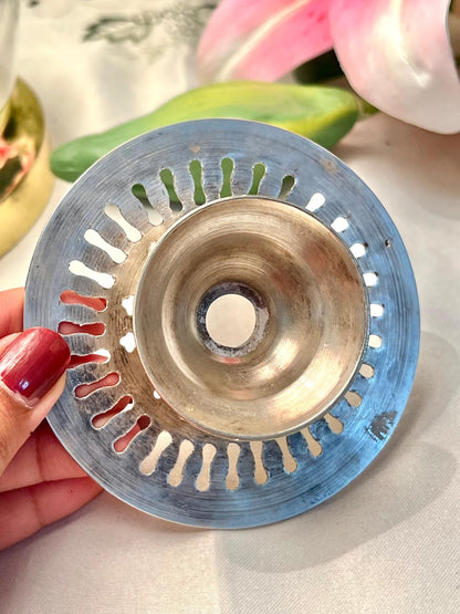 Silver-Tone Metal Sink Strainer Drain Cover 9cm