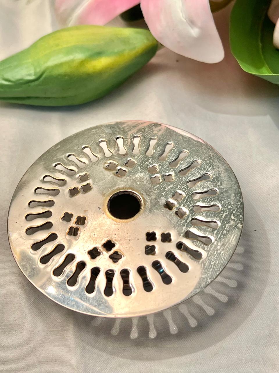 Silver-Tone Metal Sink Strainer Drain Cover 9cm
