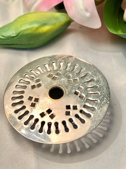 Silver-Tone Metal Sink Strainer Drain Cover 9cm