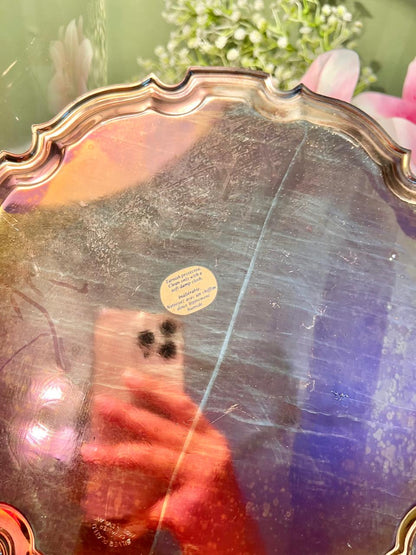 Engraved Silver Anniversary Serving Tray 10 in