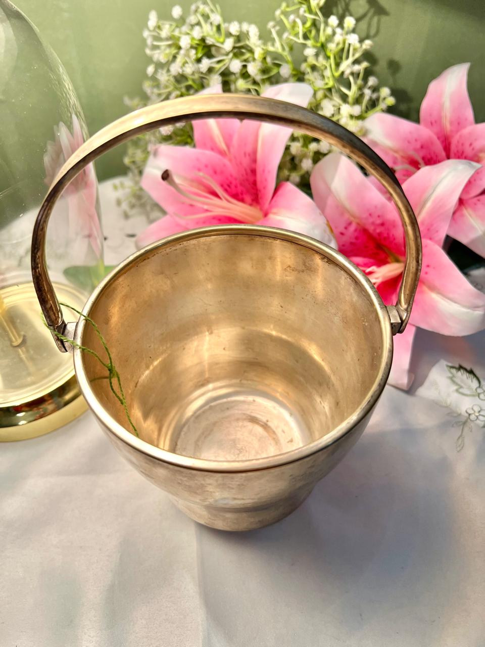 EPNS Silver-Plated Ice Bucket with Handle 8 in