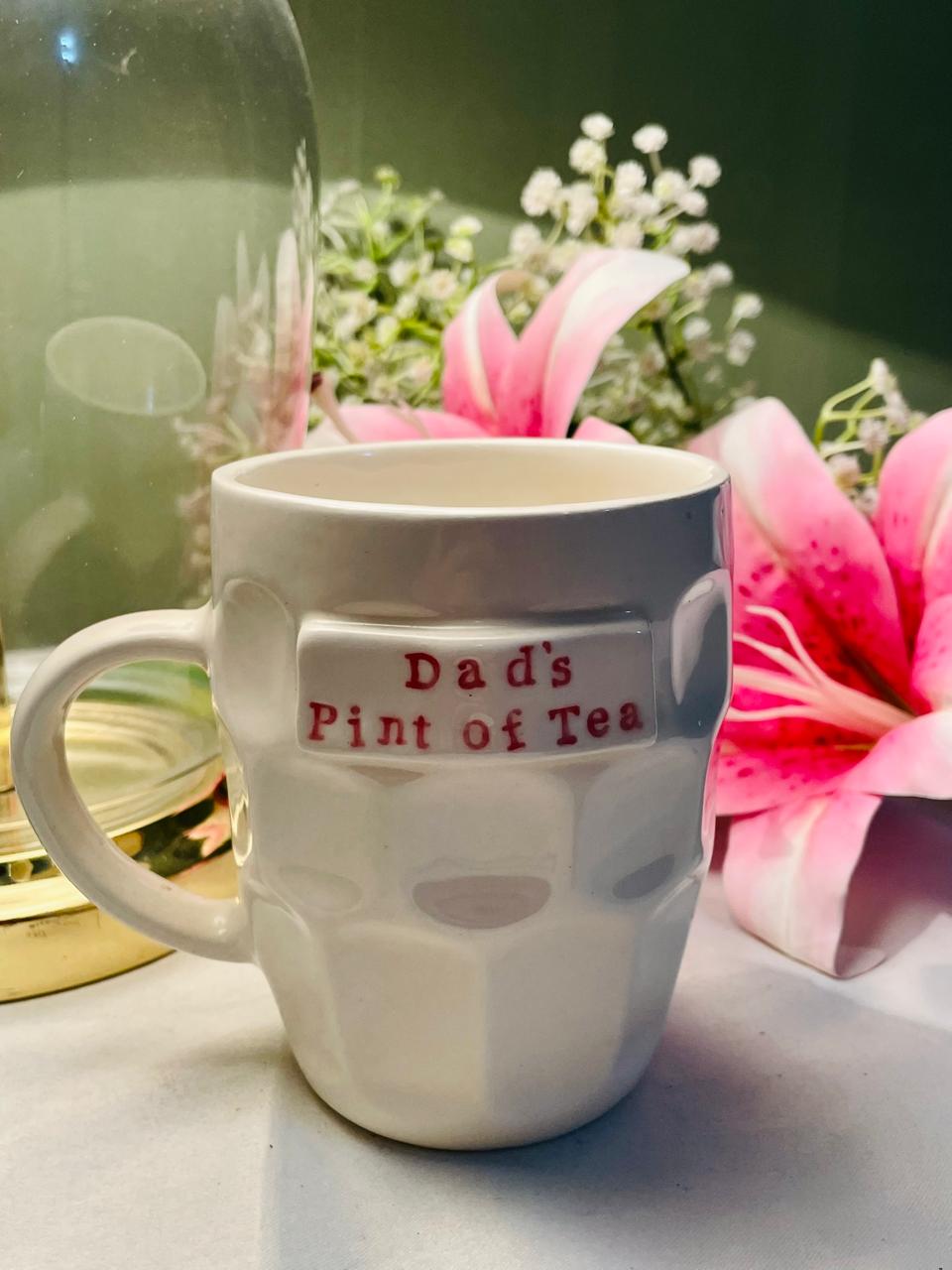 Dad’s Pint of Tea White Ceramic Mug Approx. 10 cm