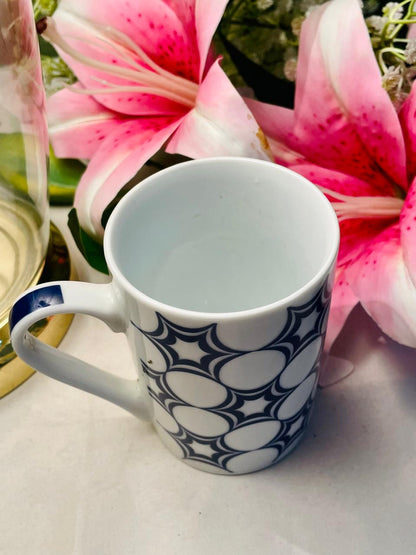 Churchill Porcelain Blue Geometric Mug – 1 Piece